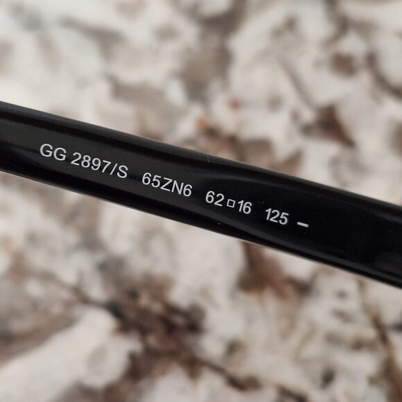 Gucci Women's 2897 65ZN6 Black Designer Sunglasses - Picture 6 of 11